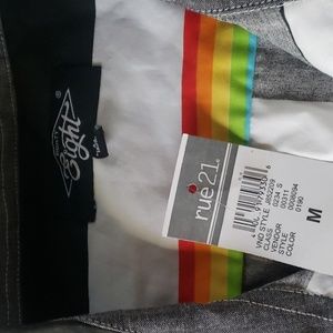 Striped, short sleeve button front..nwt